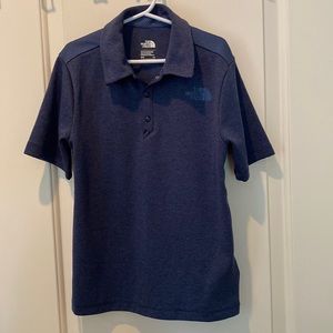 North Face Boys Small 7/8 Polo Shirt, navy blue